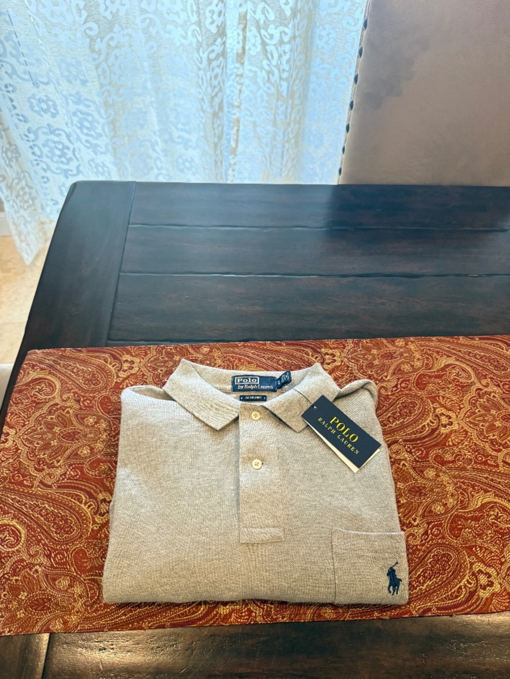 Polo Ralph Lauren Men's XL Heathered Grey Excess The Big Shirt Polo MSRP $98.50